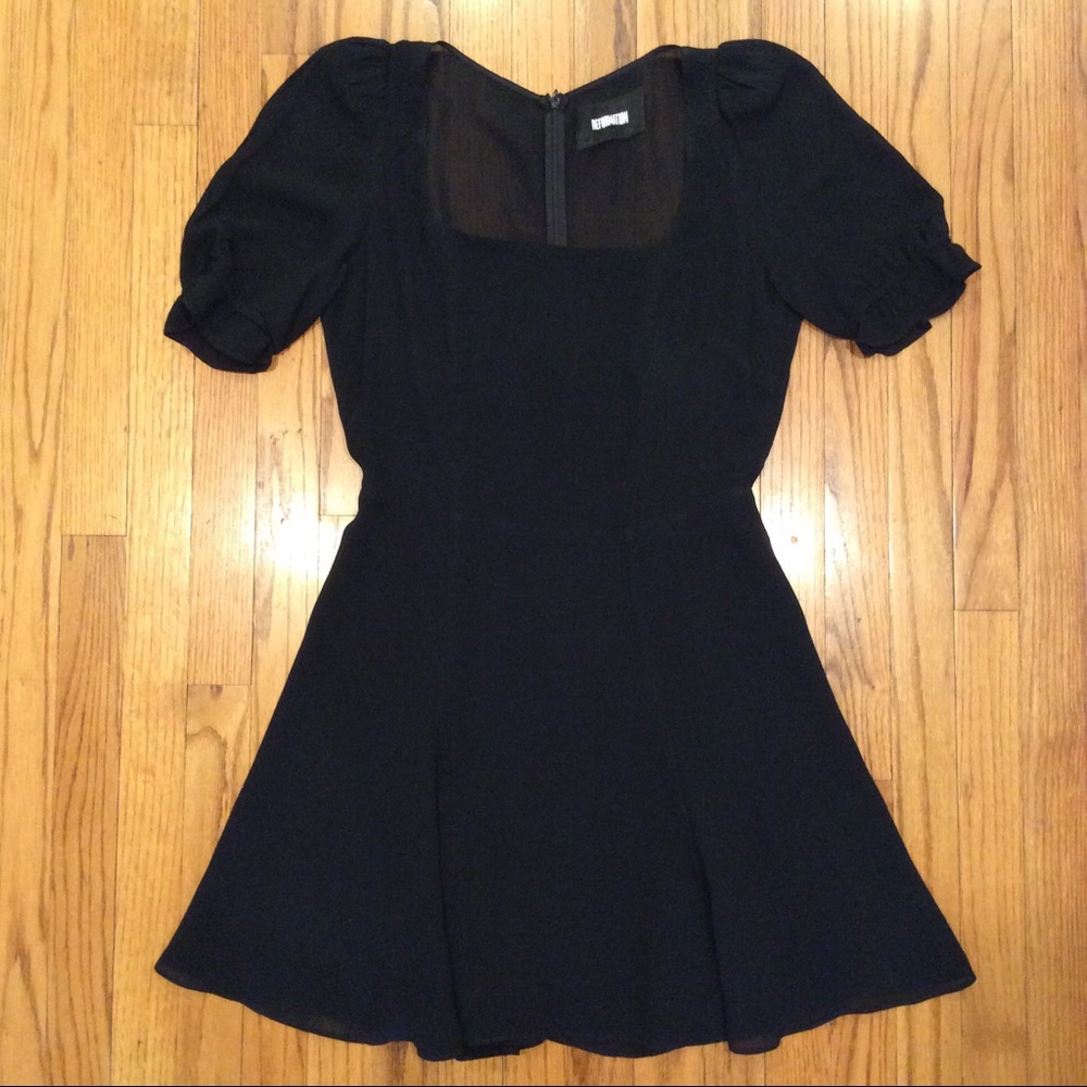 Reformation Black fit and flare dress size 6